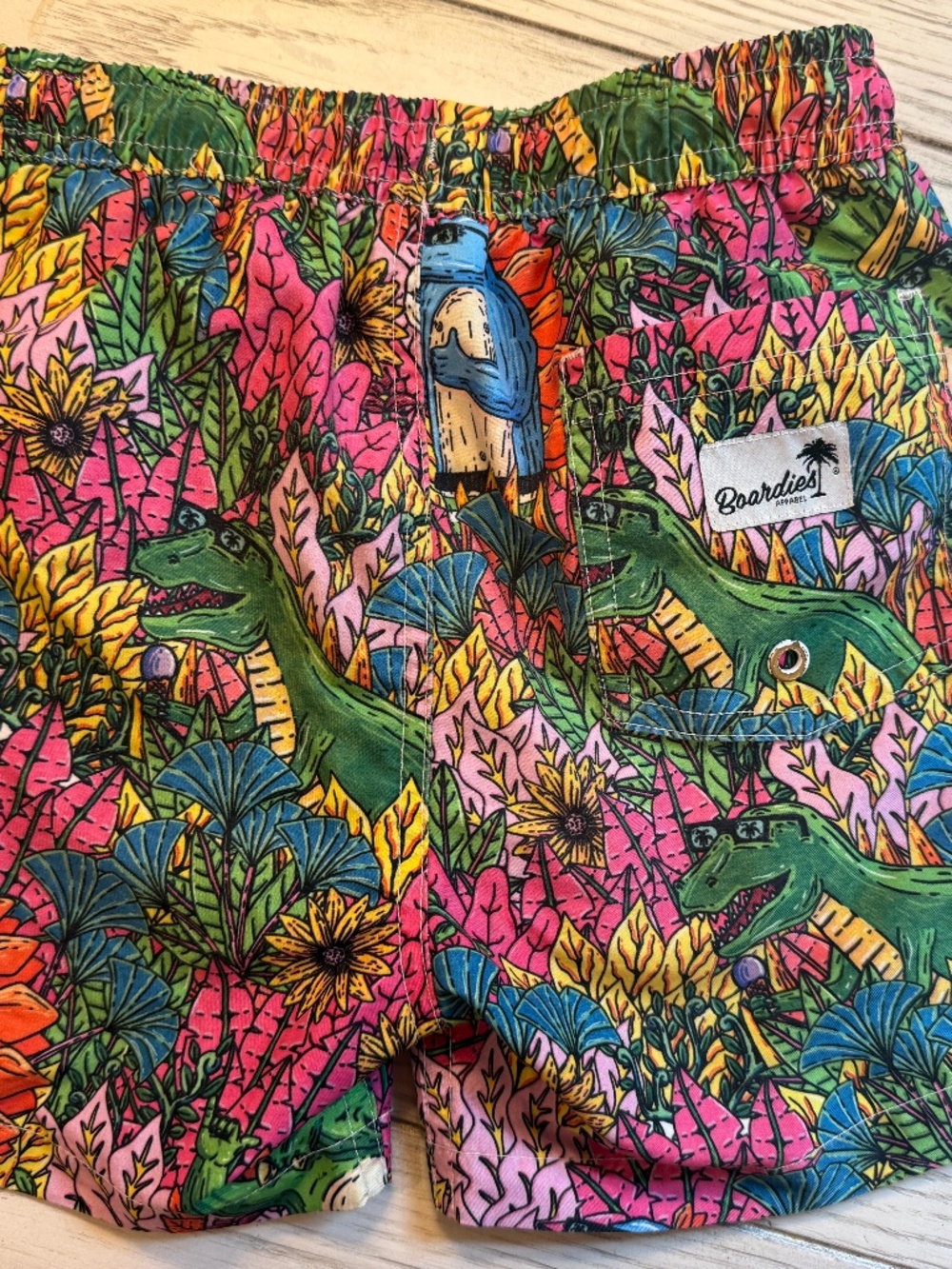 Boardies Apparel boys swim shorts size 5/6 Dinosaur Jungle Print